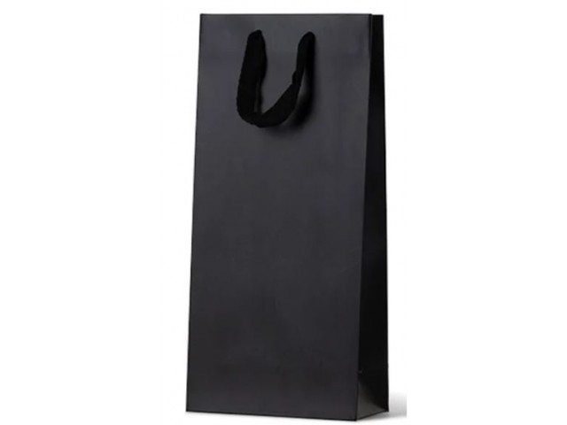 Double Bottle Black Matte Laminated Wine Bag 