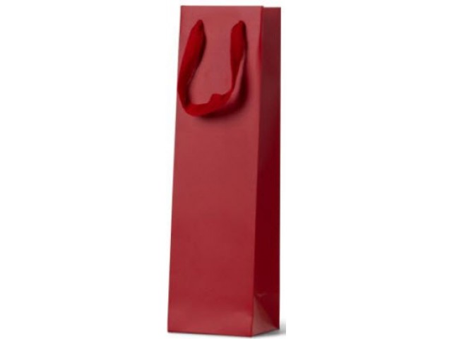 Single Bottle Wine Carry Bag RED Matte Laminate