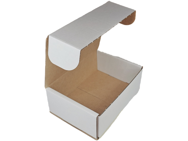 Small (B) WHITE Hinged Lid Cardboard Box (Print Option Available) 