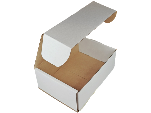 Small (C) WHITE Hinged Lid Cardboard Gift Box (Print Option Available)   