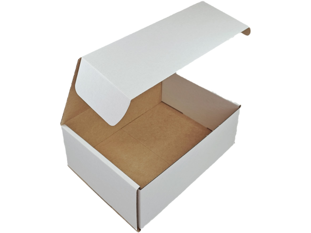 Medium (F) WHITE Hinged Lid Cardboard Gift Box (Print Option Available) 