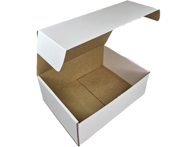 Large (H) WHITE Hinged Lid Cardboard Gift Box (Print Option Available) 