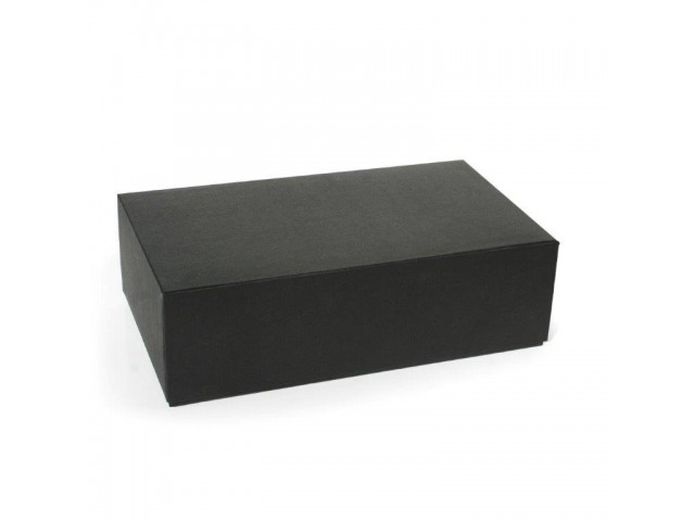 Double Wine Gift Box Embossed Black