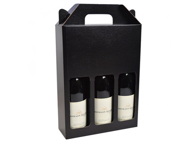 3 Bottle Wine Carry Pack BLACK