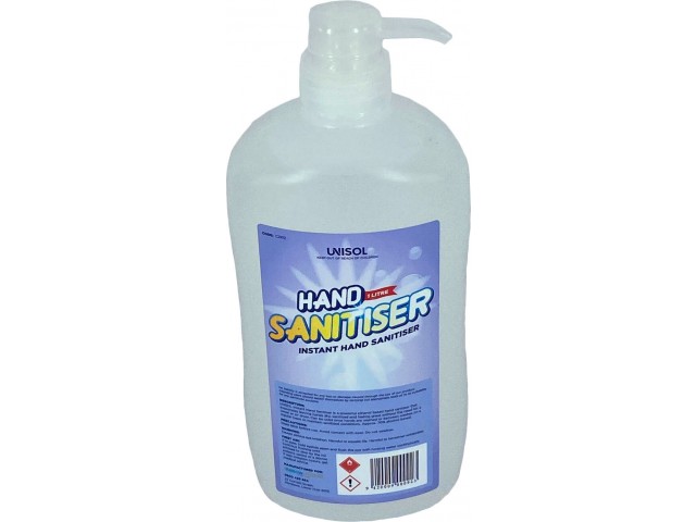 **PRICING REDUCED TO CLEAR** Gel Hand Sanitiser UNISOL (1L Pump Bottle)