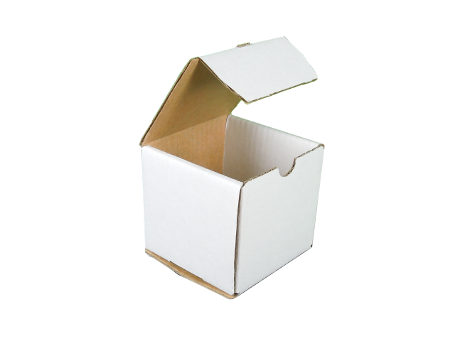 X-Small (A) WHITE Cubed Hinged Lid Cardboard Gift Box (Print Option Available)  