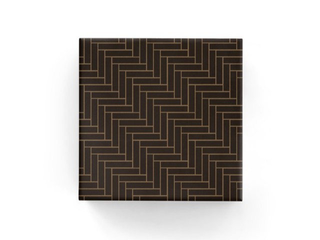 Gift Wrap Black Basket Weave On Kraft