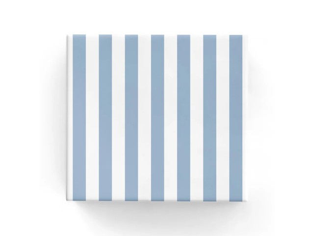 Gift Wrap Cafe Stripe French Blue On Matte