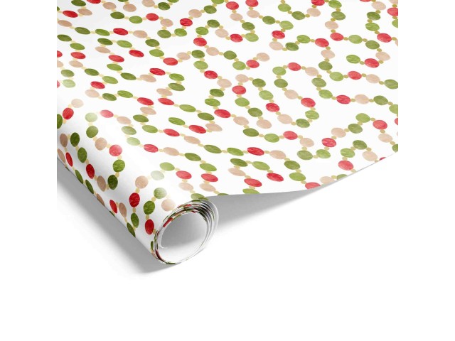 Gift Wrap Beaded Garland Red Olive Beige
