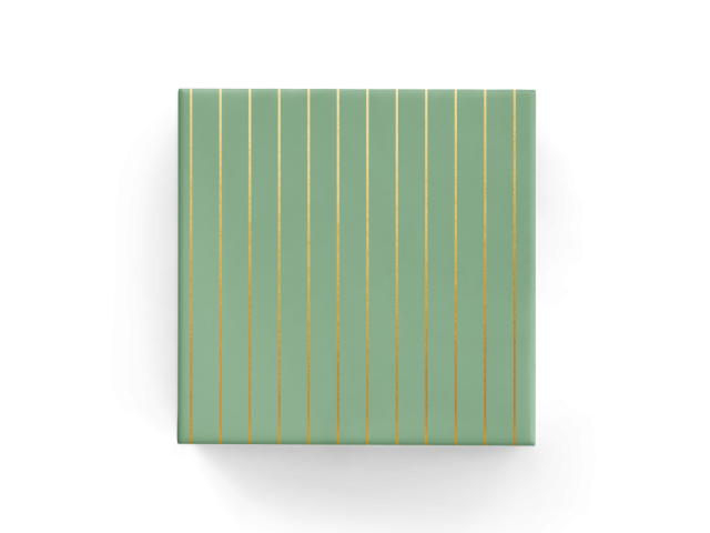 Gift Wrap Pinstripe Sage & Gold On Gloss