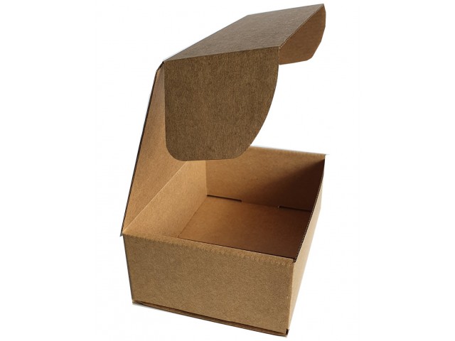 Small (C) BROWN Hinged Lid Cardboard Gift Box (Print Option Available) 