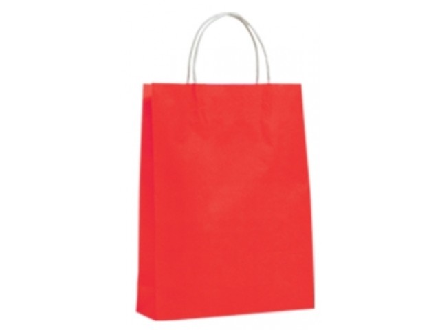 Medium RED Twist Handle Paper Gift Bags Bundle/10